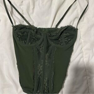 Elegant Lace Bodysuit in Green